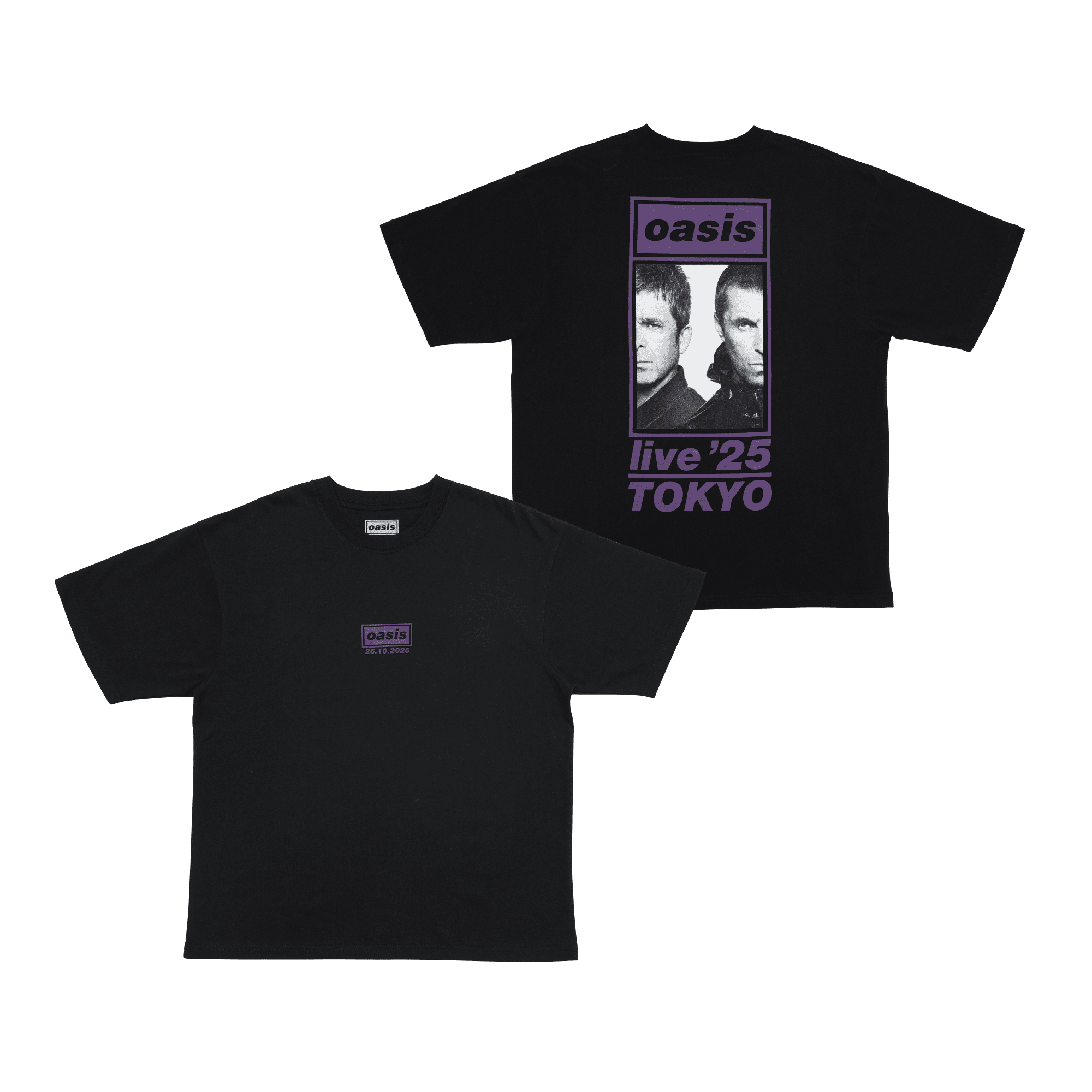 UK限定 oasis live '25 Tシャツ 黒 Tシャツ Logo 【UKデザイン】 BLACK | Oasis Live '25 JAPAN